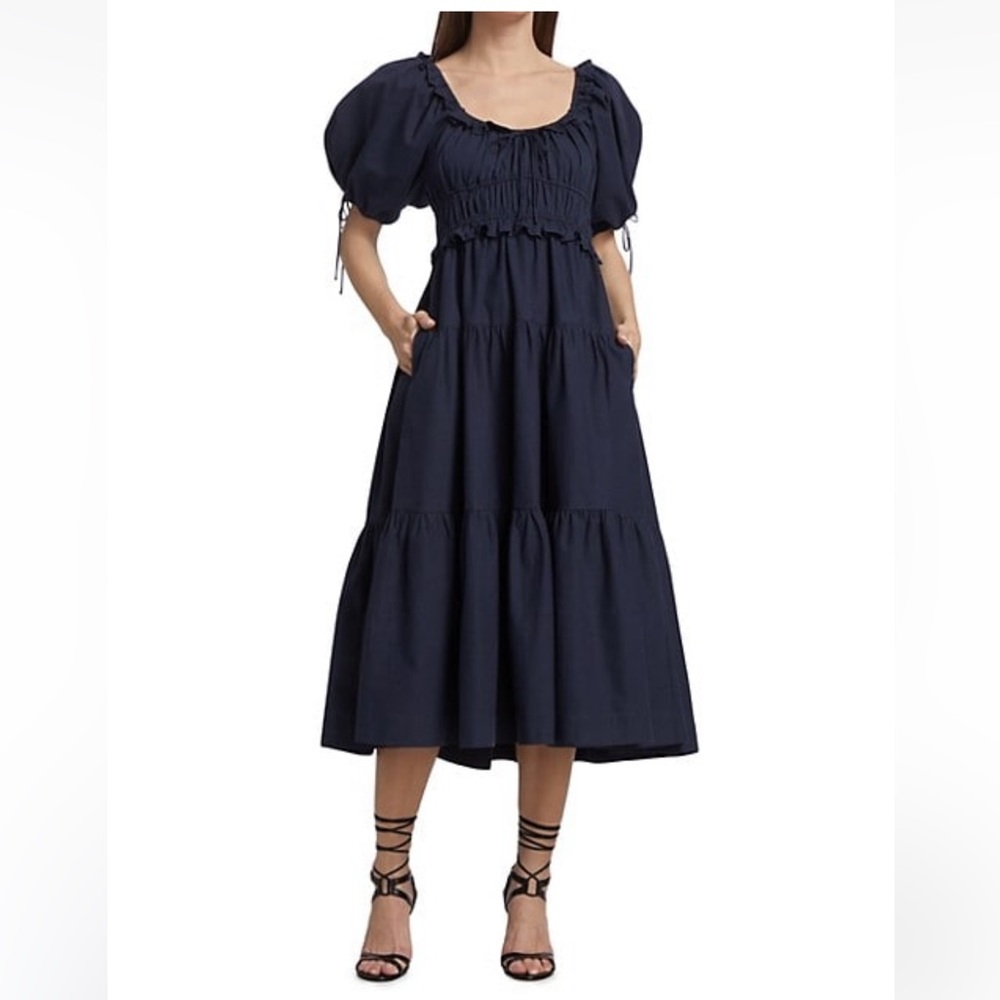 Navy EN SAISON midi dress